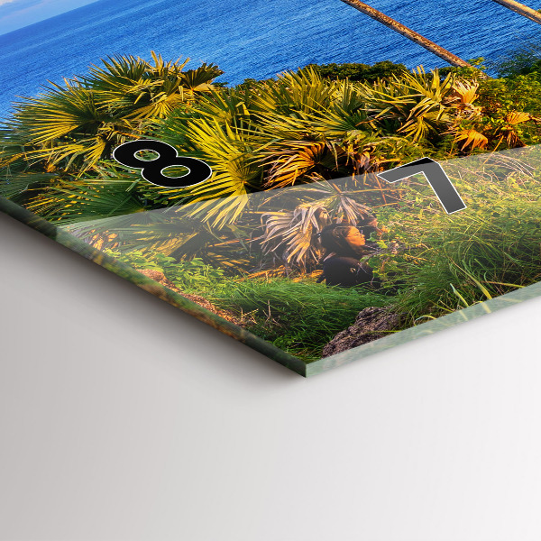 Glass wall clock rectangular Phuket in Thailand