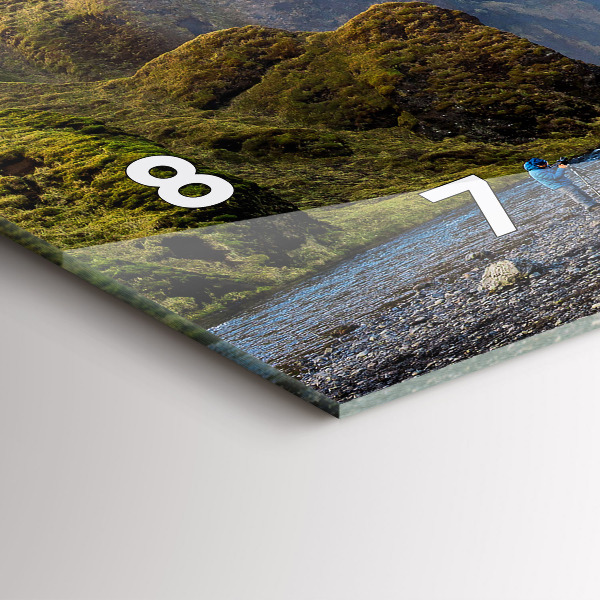 Glass wall clock rectangular Waterfall in Iceland