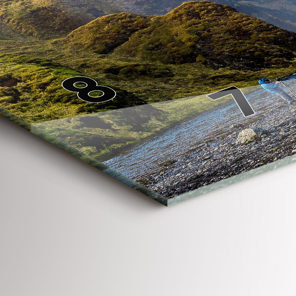 Glass wall clock rectangular Waterfall in Iceland