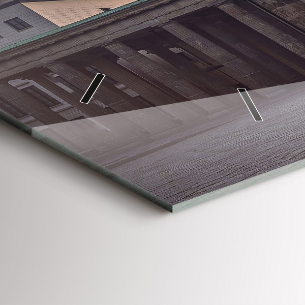 Glass wall clock rectangular Brandenburg Gate