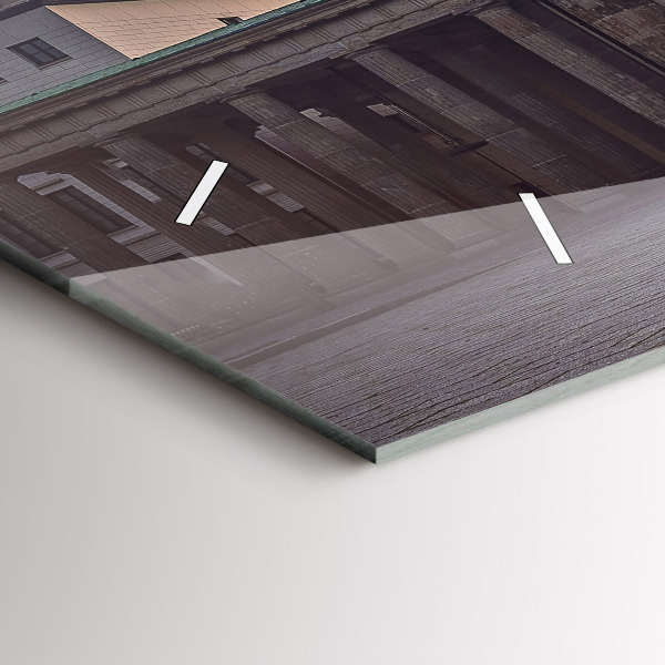 Glass wall clock rectangular Brandenburg Gate