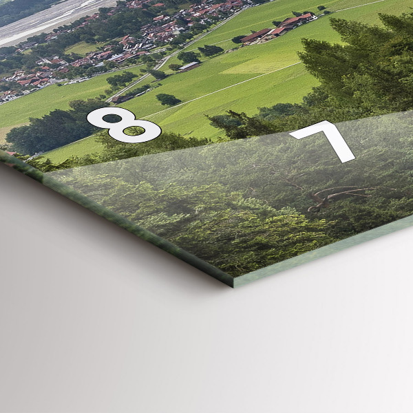 Glass wall clock rectangular Neuschwanstein Castle