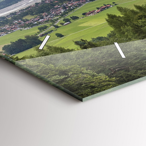 Glass wall clock rectangular Neuschwanstein Castle