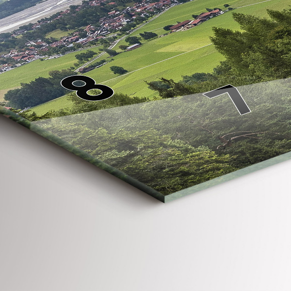 Glass wall clock rectangular Neuschwanstein Castle