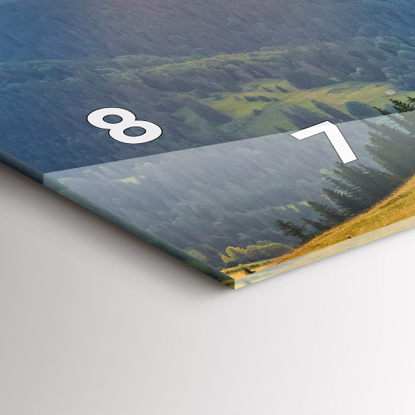Glass wall clock rectangular Landscape with forests