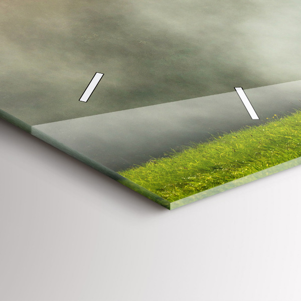 Glass wall clock rectangular Mountain landscape