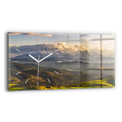 Glass wall clock rectangular Pieniny – Wysoki Wierch