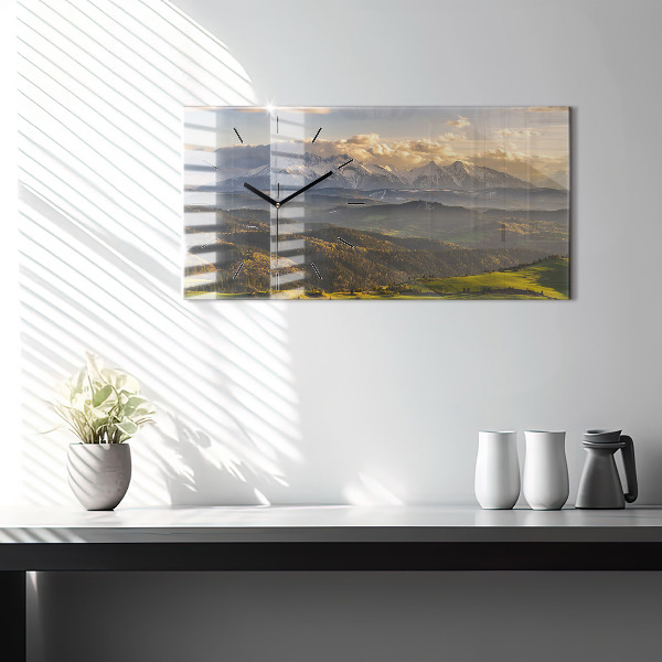Glass wall clock rectangular Pieniny – Wysoki Wierch
