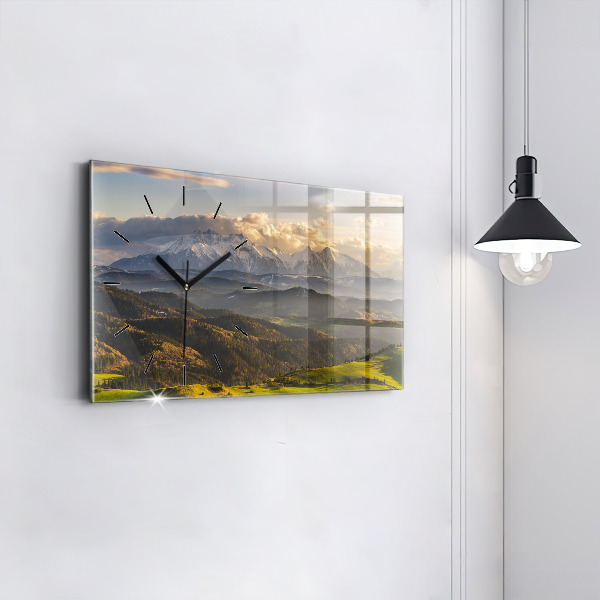 Glass wall clock rectangular Pieniny – Wysoki Wierch
