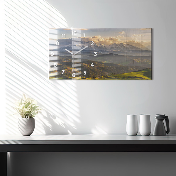 Glass wall clock rectangular Pieniny – Wysoki Wierch