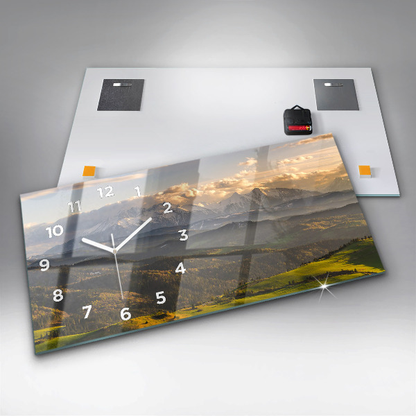 Glass wall clock rectangular Pieniny – Wysoki Wierch