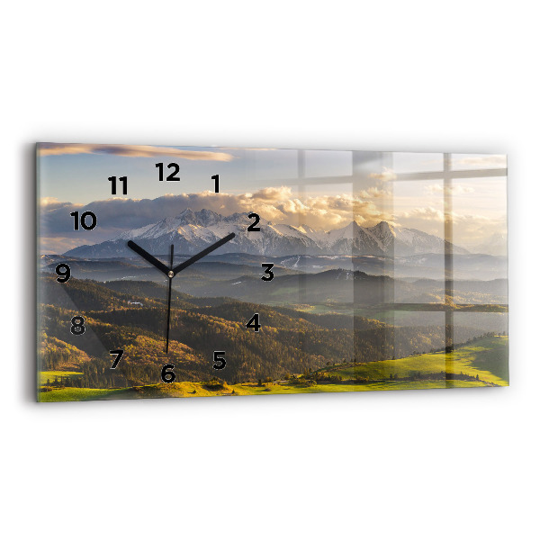 Glass wall clock rectangular Pieniny – Wysoki Wierch