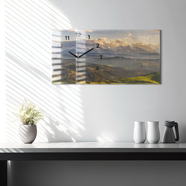 Glass wall clock rectangular Pieniny – Wysoki Wierch