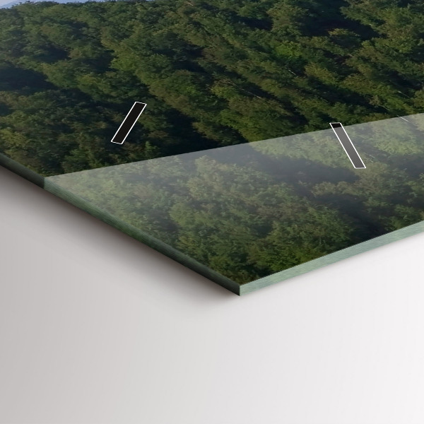 Glass wall clock rectangular Sokolica Peak in the Pieniny Mountains
