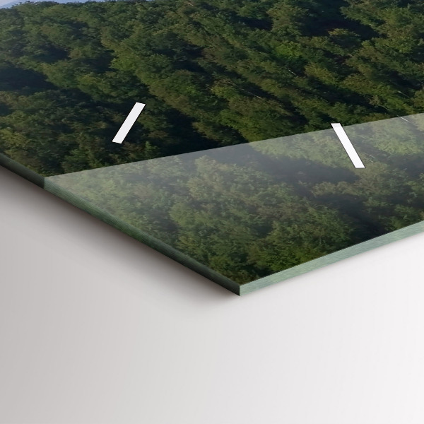 Glass wall clock rectangular Sokolica Peak in the Pieniny Mountains