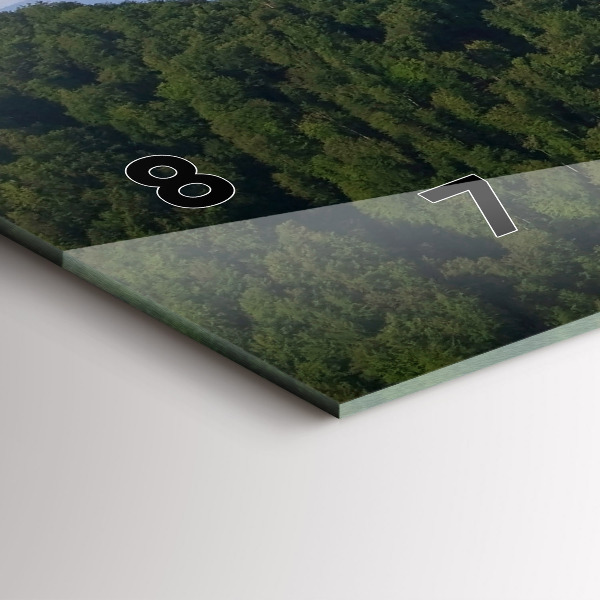 Glass wall clock rectangular Sokolica Peak in the Pieniny Mountains