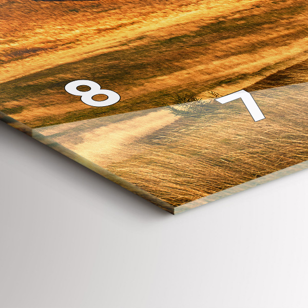Glass wall clock rectangular Mountain landscape in autumn