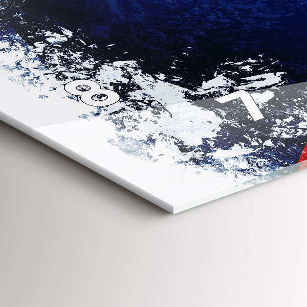 Glass wall clock rectangular Czech flag