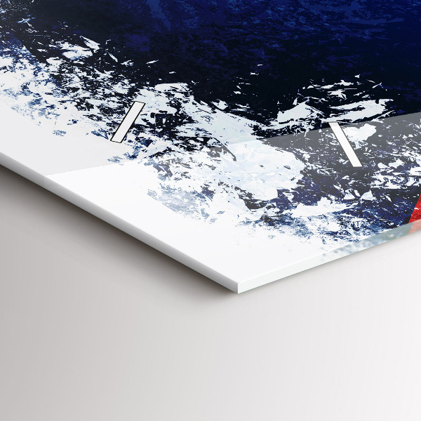 Glass wall clock rectangular Czech flag