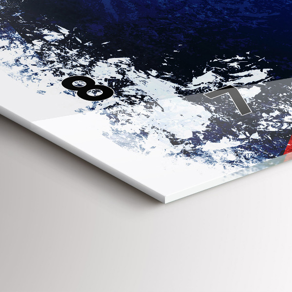 Glass wall clock rectangular Czech flag