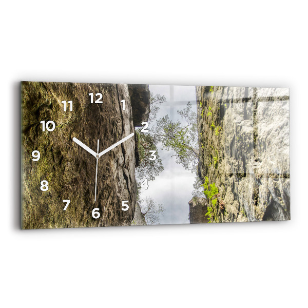 Glass wall clock rectangular Rock city in the Czech Republic