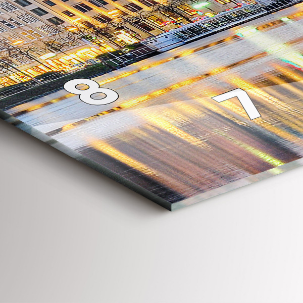 Glass wall clock rectangular Alster in Hamburg