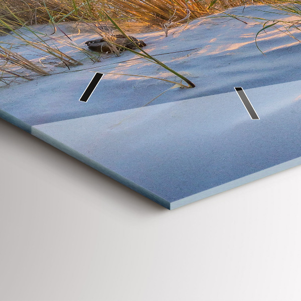 Glass wall clock rectangular Sunset over the sea