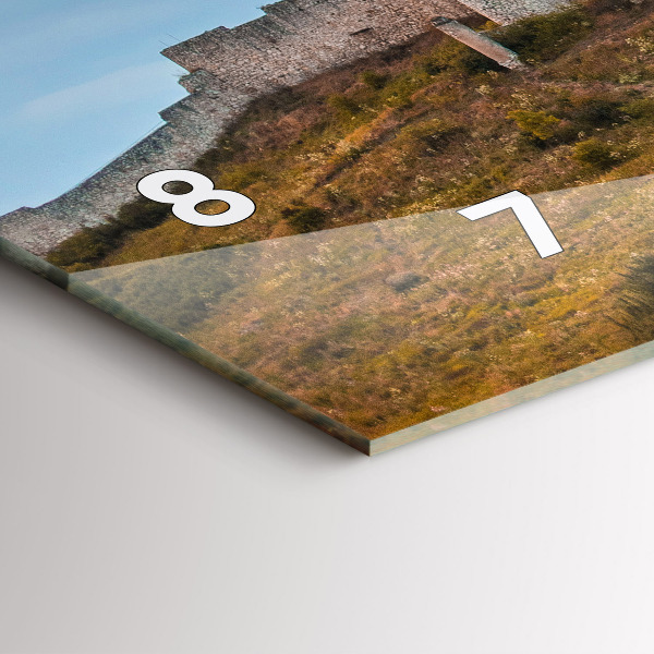 Glass wall clock rectangular Spiš Castle in Slovakia