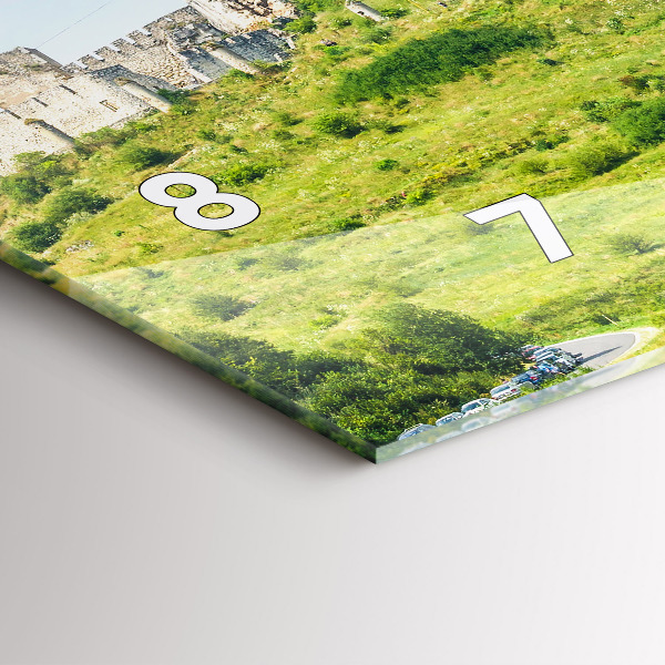 Glass wall clock rectangular Spiš Castle in Slovakia