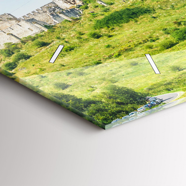 Glass wall clock rectangular Spiš Castle in Slovakia