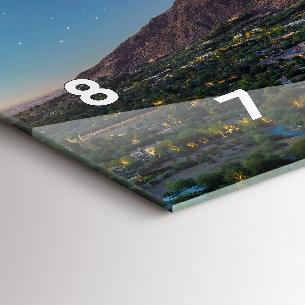 Glass wall clock rectangular Mountain Landscape