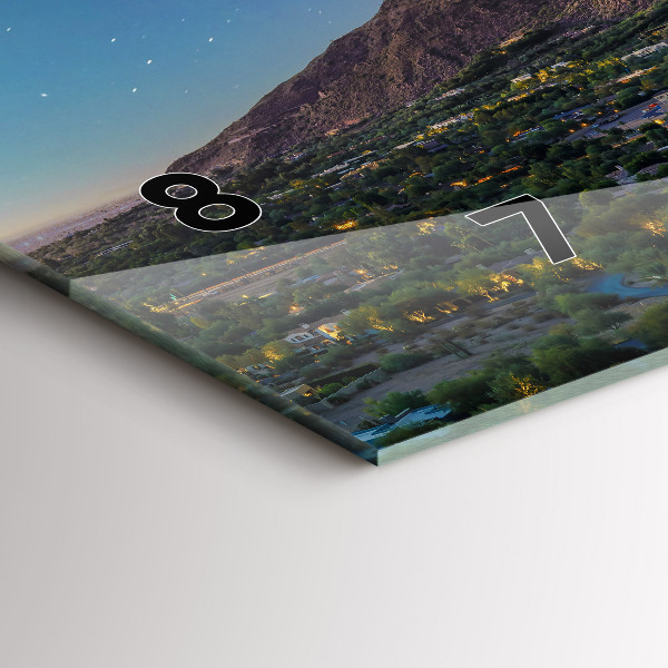 Glass wall clock rectangular Mountain Landscape