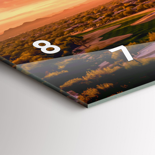 Glass wall clock rectangular North Scottsdale Sunset