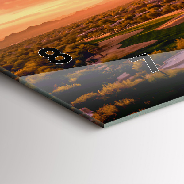Glass wall clock rectangular North Scottsdale Sunset