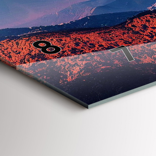 Glass wall clock rectangular Mountains in San Antonio USA