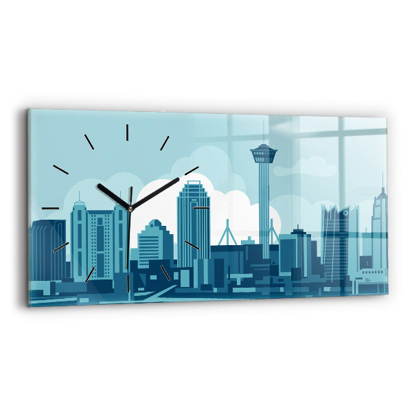 Glass wall clock rectangular Architecture in the USA