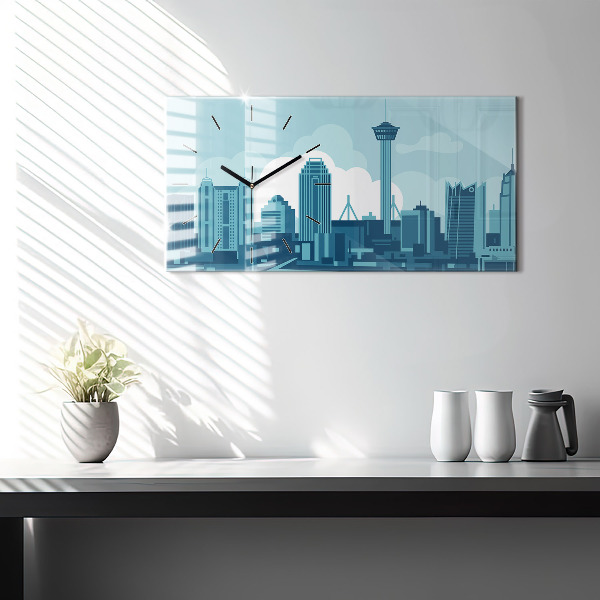 Glass wall clock rectangular Architecture in the USA
