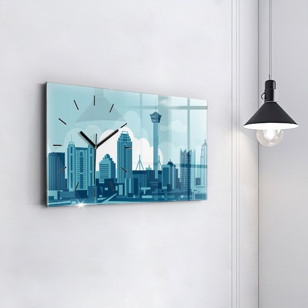 Glass wall clock rectangular Architecture in the USA