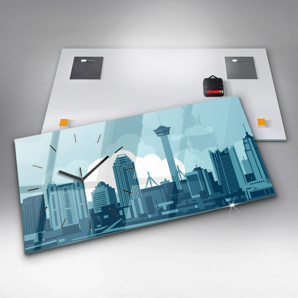 Glass wall clock rectangular Architecture in the USA