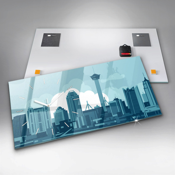 Glass wall clock rectangular Architecture in the USA
