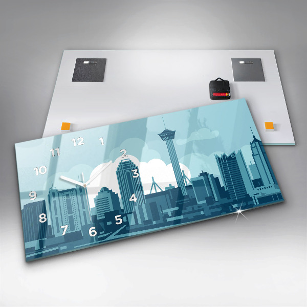 Glass wall clock rectangular Architecture in the USA