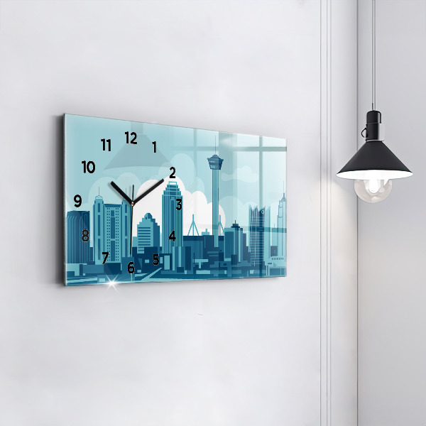 Glass wall clock rectangular Architecture in the USA
