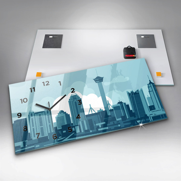 Glass wall clock rectangular Architecture in the USA