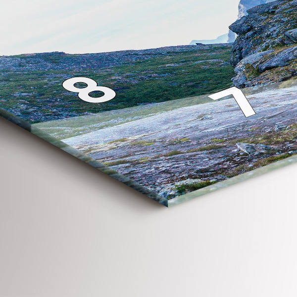 Glass wall clock rectangular Rocky Landscape