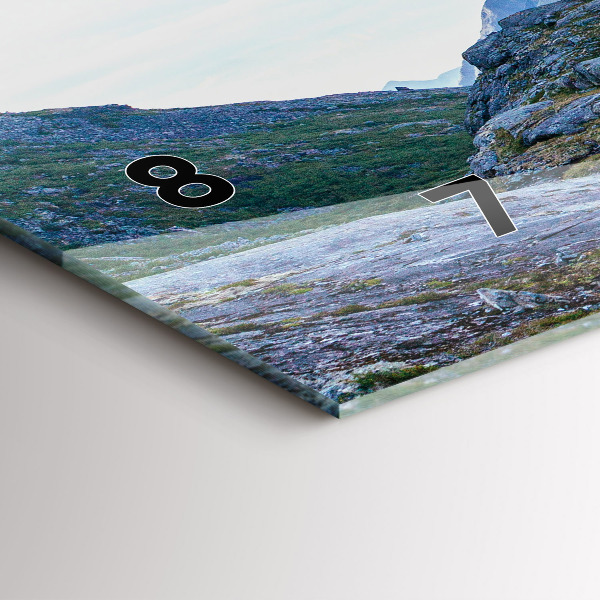 Glass wall clock rectangular Rocky Landscape