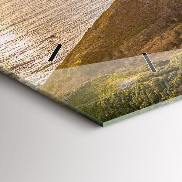 Glass wall clock rectangular The Road to San Francisco