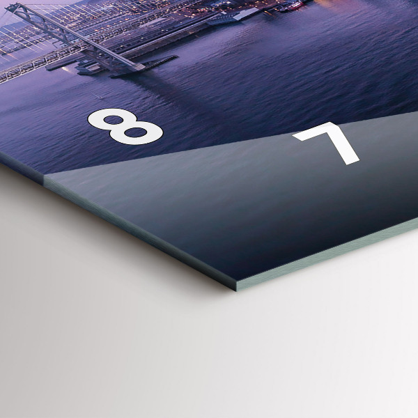 Glass wall clock rectangular View of San Francisco