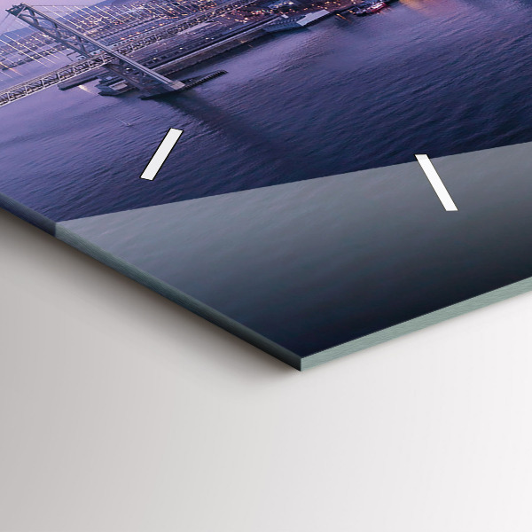 Glass wall clock rectangular View of San Francisco