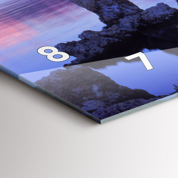 Glass wall clock rectangular Lake California