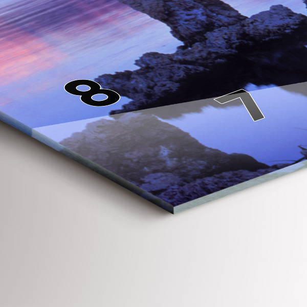 Glass wall clock rectangular Lake California